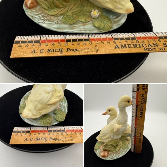 Vtg Homco Masterpiece Porcelain Ducklings Lilypad Signed by Mizuno 1982 Easter S - Picture 11 of 11